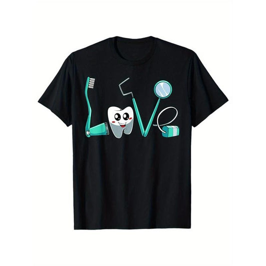 Dental Imprint, Dental Hygienist Dental Hygiene Gift T-shirt, men's cotton T-shirt, casual short-sleeved round neck T-shirt, soft and comfortable top Made in USA
