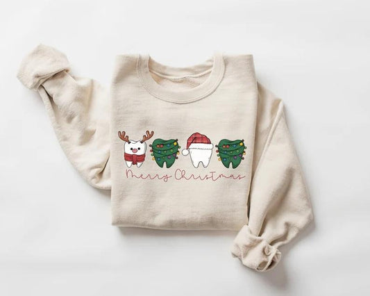 Dentist Christmas Sweatshirt, Dentist Christmas Gift, Christmas Teeth Sweater, Christmas Tooth Shirt, Xmas Crewneck for Dental Assistant