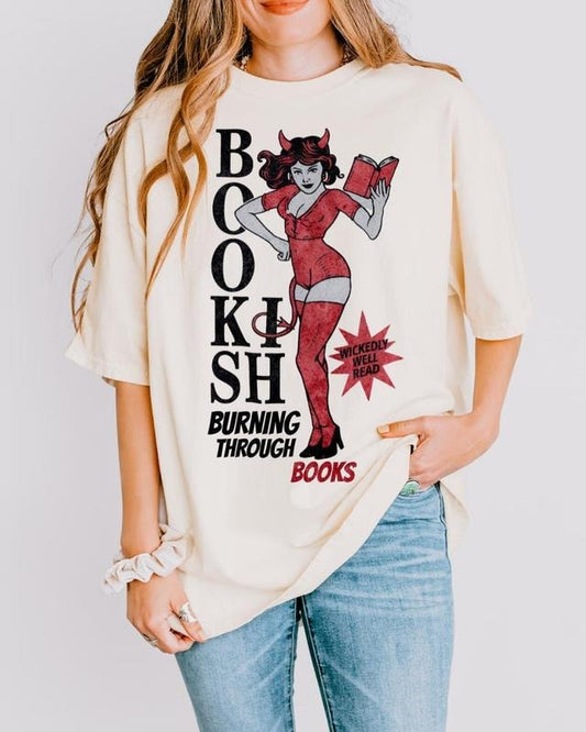 Devil Bookish T-Shirt | Book Lover Shirt Well Read Shirt Dark Romance Books Funny Reader Tee Hot Girls Read Book Club Gifts Smut Shirt