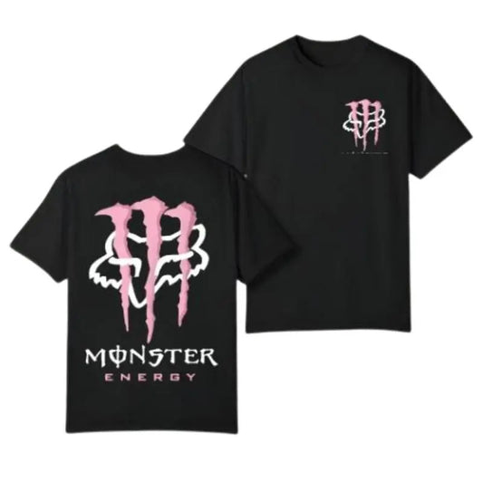 Dirtbike Motocross Fox Racing Monster Energy Drink Pink Off-Road Dirt Bike T-Shirts Dirtbike Clothing Apparel Men Women Boys Girls Car Unisex