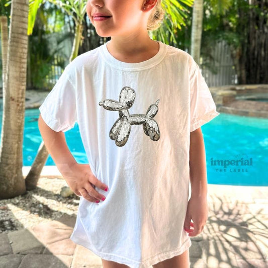 Disco Balloon Animal Youth Sweatshirt and Kid's Comfort Colors T-Shirt, Funky Youth Crewneck, Retro Kids Pullover, Cozy 70s Style Sweatshirt, Colorful Party Kids Apparel, Youth Sweatshirt