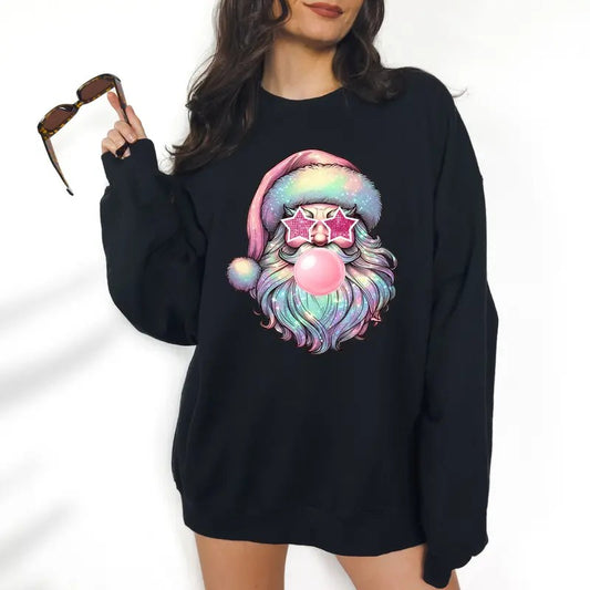 Disco Santa- Unisex Crewneck Sweatshirt - DTF Print, Christmas Crewneck, Gift Idea, Relaxed Fit, Casual Apparel