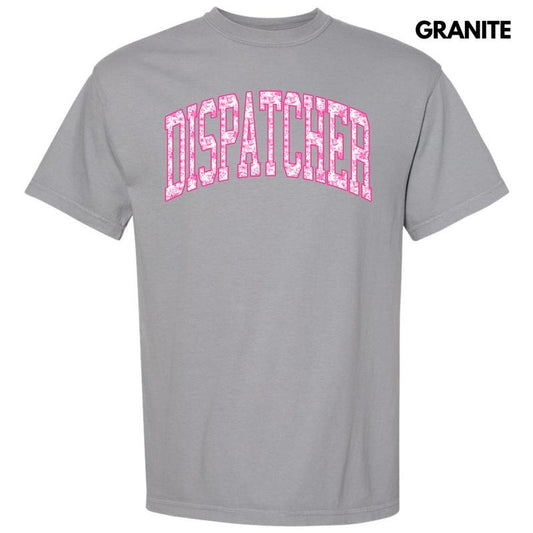 Dispatcher Pink Floral Comfort Colors T-Shirt 'NLB'