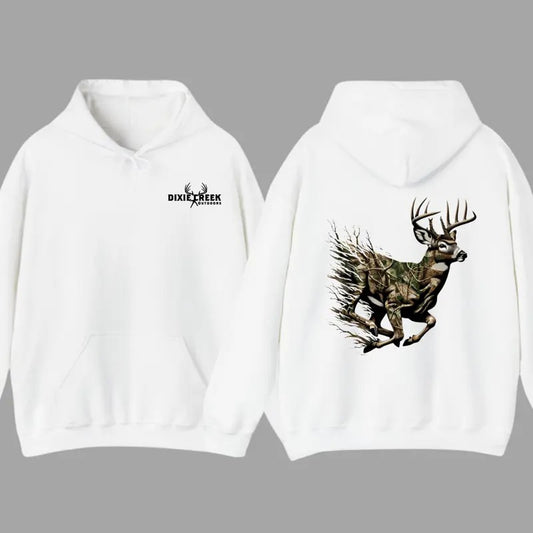 Dixie Creek Outdoors Deer Shirt - Bold Running Deer Graphics Shirt, For Men, For Women, Casual, Classic Fashion Cotton Menswear