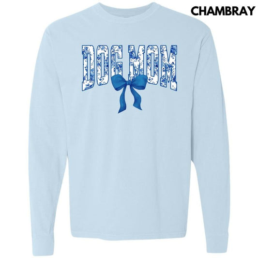 Dog Mom Ginger Jar Florals Long Sleeve Comfort Colors T-Shirt 'NLB'