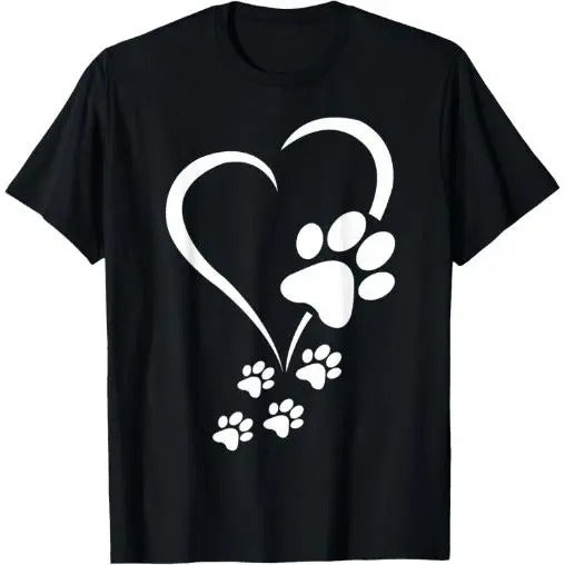 Dog Paw Heart Baby Dogs - Dog Paws Hearts Dog Paw Print T-Shirt Made in USA