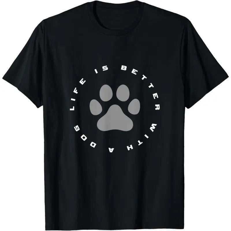 Dog Paw Print T-Shirt made in usa