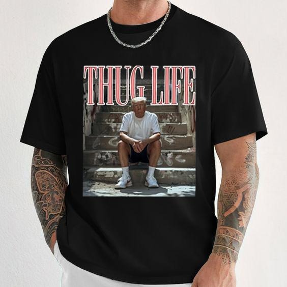 "Donald Trummpp Thug Life Shirt, Viral Thug Life Truump T-Shirt, America T-Shirt, Trendy Shirt, Sarcastic Donald Truump Tee, Funny Trummp 2024 Shirt, Republican Gifts, Independece Shirt"