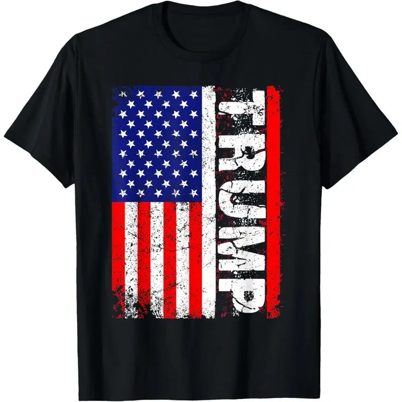Donald Trump 2020 Vintage USA Flag T Shirts T-Shirt made in usa