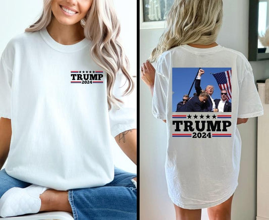 Donald Trump Failed Assassination Attempt Shortsleeve T-shirt, Trump Fist in the Air, Butler Pennsylvania Speech, Trump 2024 MAGA Tshirt, Republican Trump 2024 Top, Womenswear