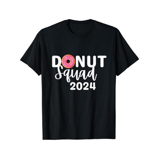 Donut Squad 2024 - Men's Cotton T-Shirt with Fun Donut Print, Casual Round Neck Tee for All Seasons made in usa
