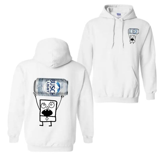 Doodlebob Busch Light Unisex T-shirt, Funny Busch Light 2 Sided Shirt, Cotton Tee, Full Sizes, Full Color, For Men, For Women