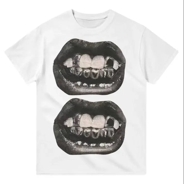 Double Grillz t shirt gift for men and women Menswear Top Underwear Tshirt Underwear Tshirt Cotton Streetwear Tropical Crewneck Shortsleeve