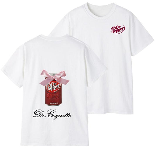 Dr Pepper Meme 2 Sided T-Shirt, Coquette, Tumblr Y2K Silly Unisex Heavy Cotton Tee, Unisex Shirt