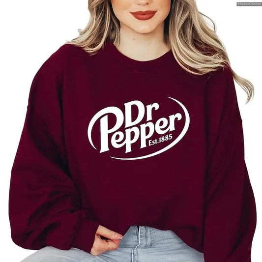 #DrPepper Est 1885 Sweatshirt, Soda Lover Hoodie, Funny Gift,  Logo Hoodie, Gift for Lover , Global Trending Outfits