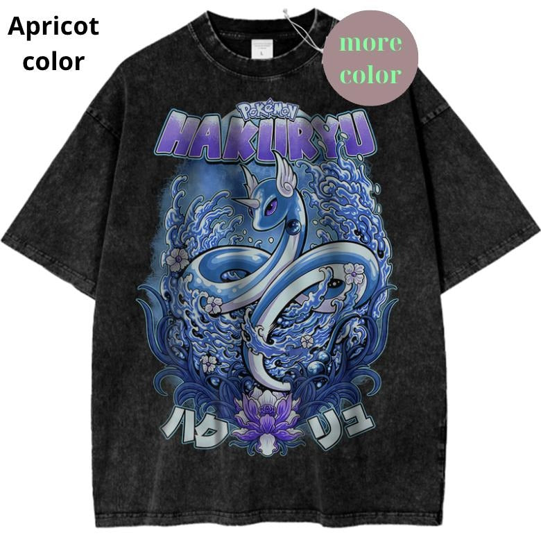 Dragonair Graphic T-Shirt, Pokemon Shirt, PKM Shirt, Anime TShirt, Vintage Tee, Streetwear Shortsleeve Printed Womenswear Top