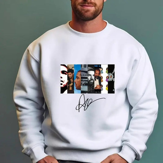 Drake Albums With Signature Sweatshirt, Rapper T Shirt, Hip Hop Shirt, Drake Tour Tee, Unisex Sweater Pullover Tee