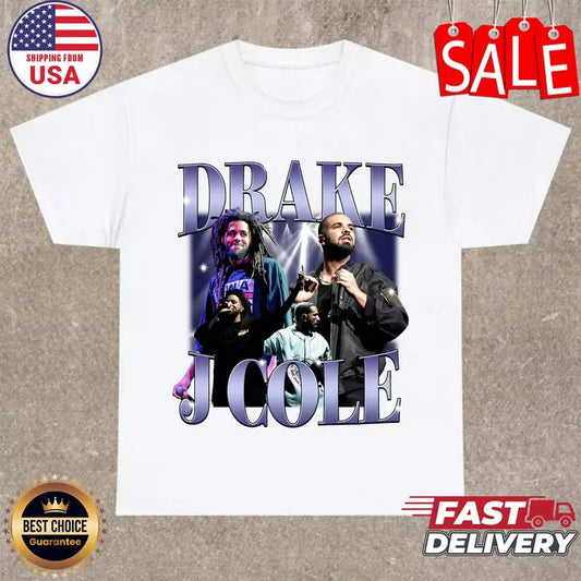 Drake J-Cole All-Size Graphics Tee Memory T-shirt Rap