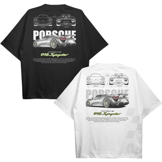 Drive in Style: Car-Themed T-Shirts, 918 SPYDER T-Shirt, 918 SPYDER Technical Specs T-Shirt, Racing Sport Car Shirt Top Menswear Underwear Streetwear
