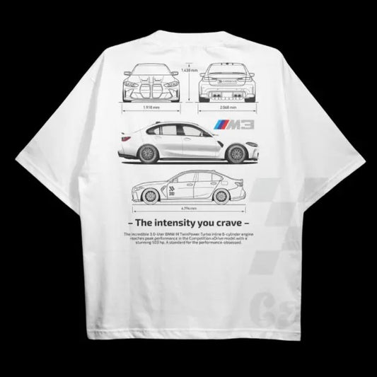 Drive in Style: Car-Themed T-Shirts, G80 M3 BluePrint T-Shirt, G80 M3 BluePrint Technical Specs T-Shirt, Racing Shirt, Sport Car Shirt Top Menswear