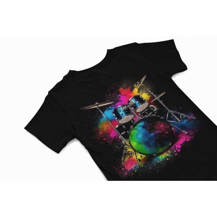 Drum kit t shirt - Colourful Graffiti T Shirts - Music instrument Graphic Shirt - Music t shirt - Music Gift - Quirky Drummer t shirt Made in USA