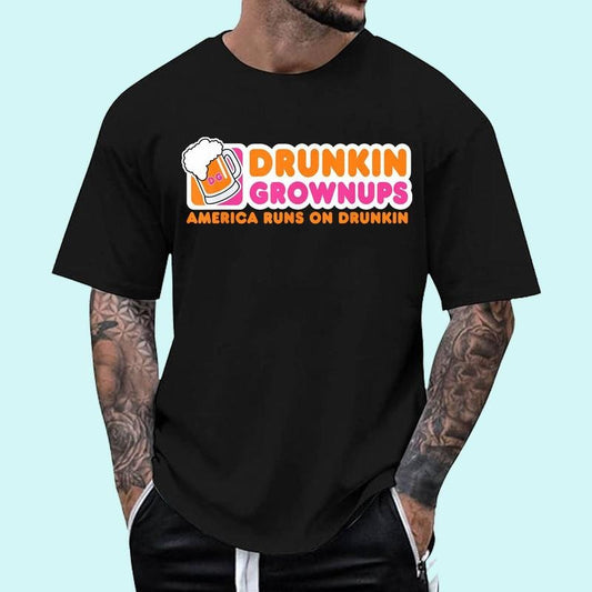 Drunkin Grownups Adult Party Sarcastic Gift Drinking Unisex T-Shirt, Cotton 100%, Top Trending Fashion
