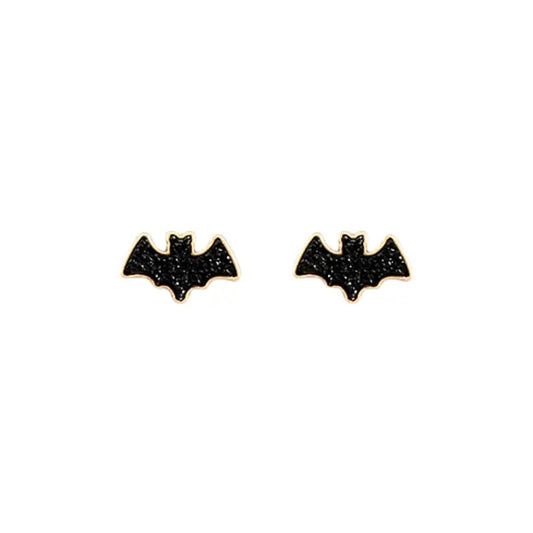Druzy Bat Stud Earrings