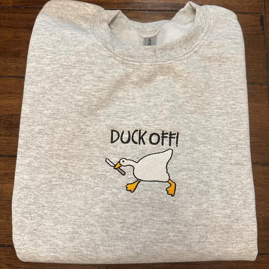 Duck off Embroidered Crewneck Sweatshirt