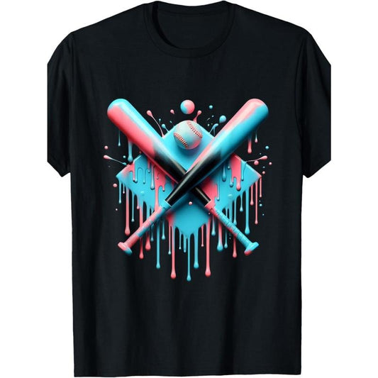 EWH Kawaii Baseball Home Plate Drip for Boys Ice Cream Spinkle T-Shirt made in usa