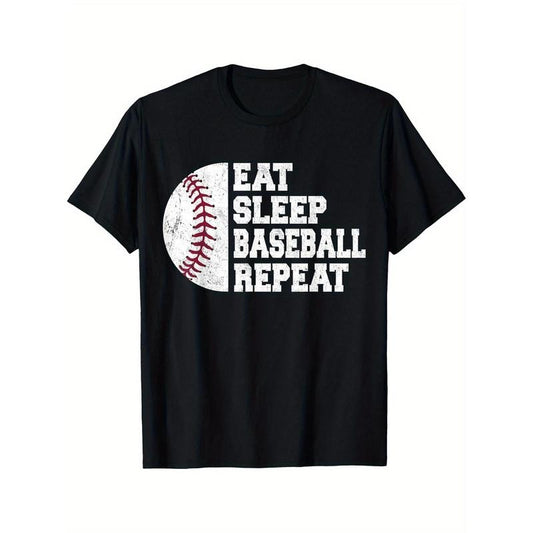 Eat Sleep Baseball Repeat Baseball Player Funny Baseball T-Shirt made in usa