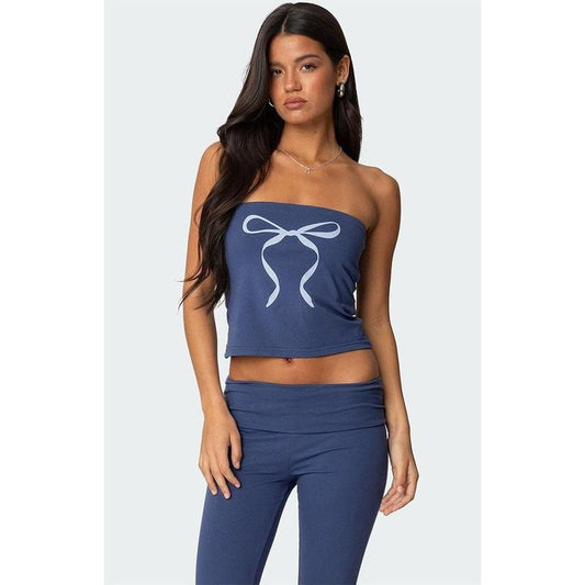 Edikted Women's Aiyana Bow Built In Bra Tube Top