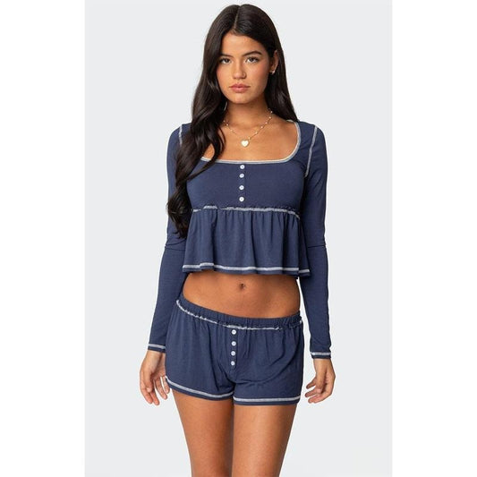 Edikted Women's Arianne Contrast Babydoll Top