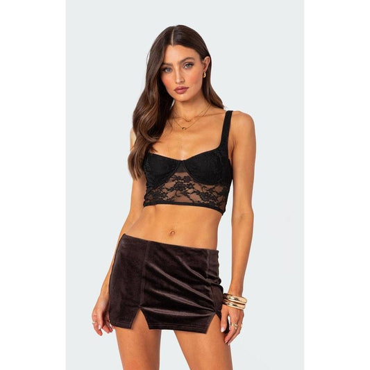 Edikted Women's Aspen Sheer Lace Bra Top