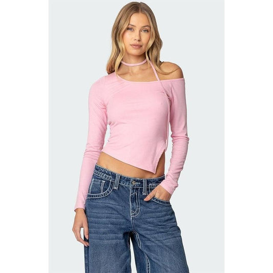 Edikted Women's Asymmetric Two Piece Choker Top