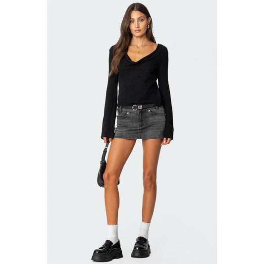 Edikted Women's Bev Stretchy Denim Micro Skirt - Multicolor
