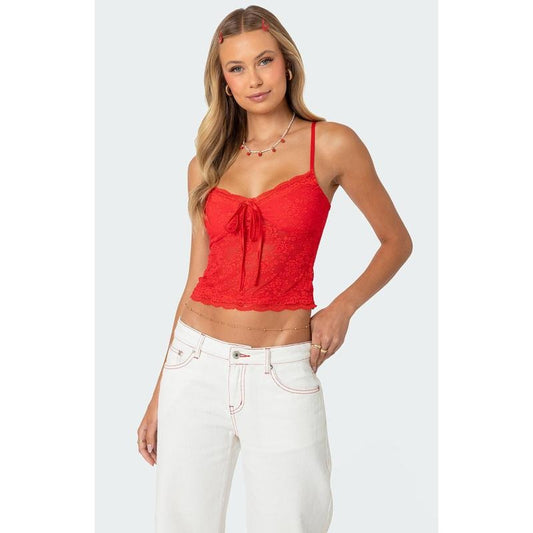Edikted Women's Cami Sheer Lace Tank Topstyle{n002}2