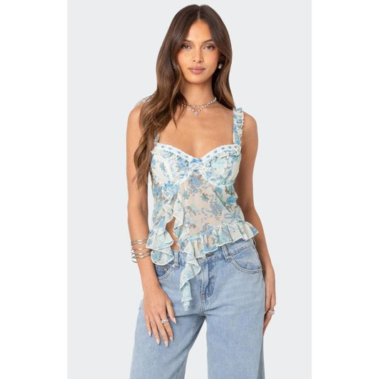 Edikted Women's Cascade Ruffled Bra Top