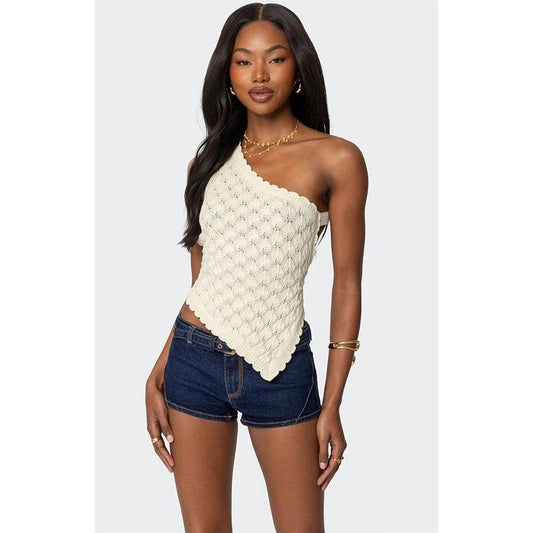 Edikted Women's Codi Backless Asymmetric Knit Top