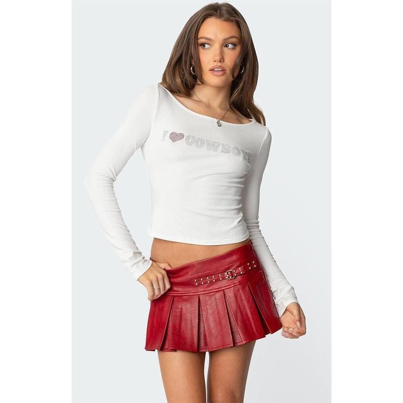 Edikted Women's Cowboy Lover Boat Neck Top