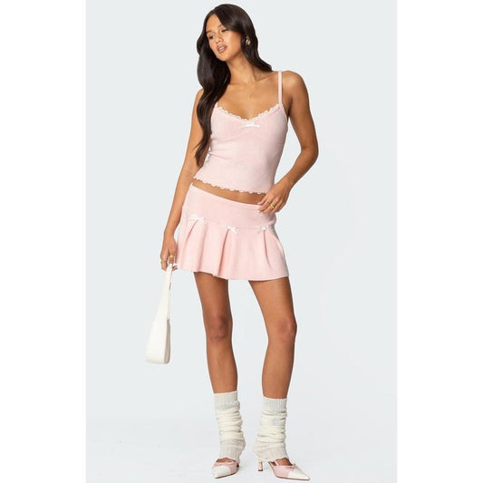 Edikted Women's Easter Pleated Knit Mini Skirt - Multicolor