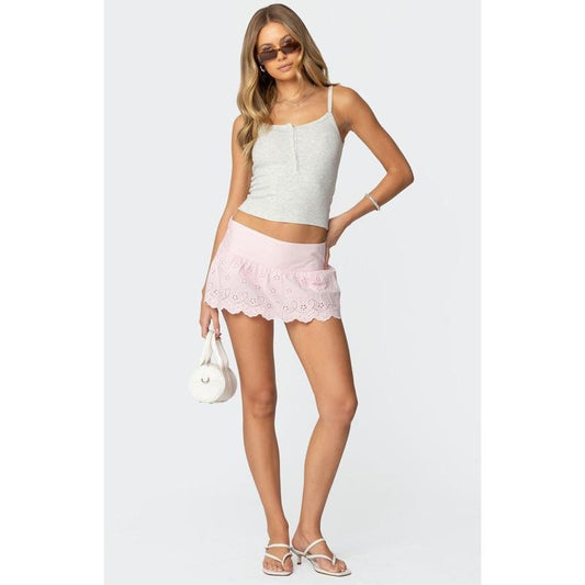 Edikted Women's Emory Eyelet Mini Skort - Multicolor