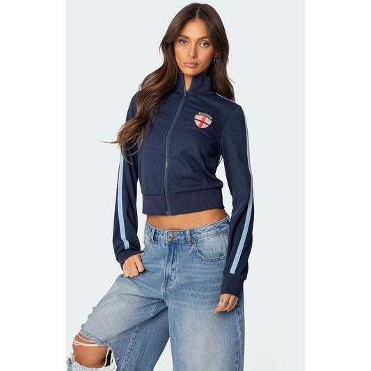 Edikted Women's England Zip Up Sweatshirt