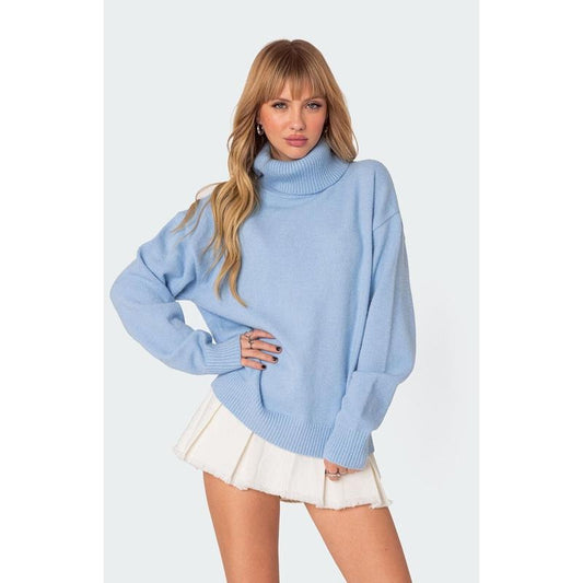 Edikted Women's Isabelle Oversized Turtle Neck Sweater