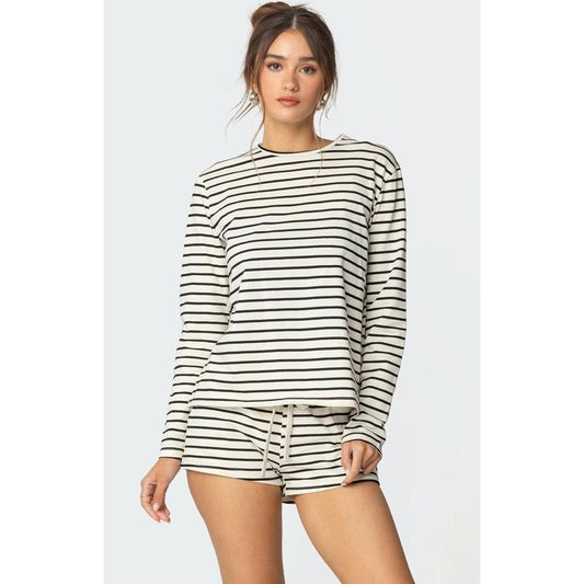 Edikted Women's Jordyn Striped Long Sleeve T-Shirt