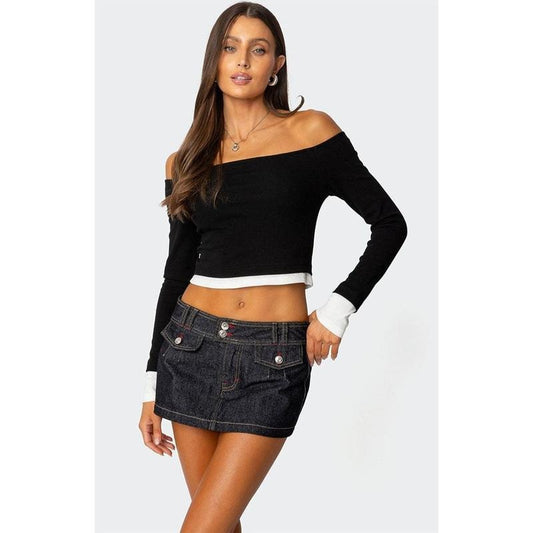 Edikted Women's Jovi Layered Off Shoulder Top