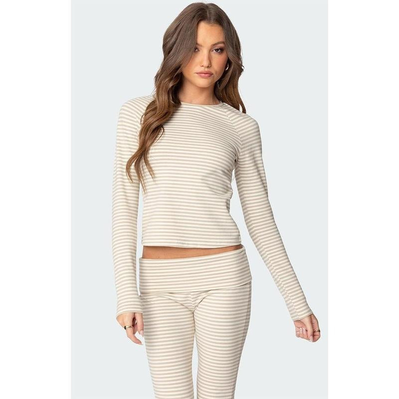 Edikted Women's Kaeli Stripey Long Sleeve T-shirt