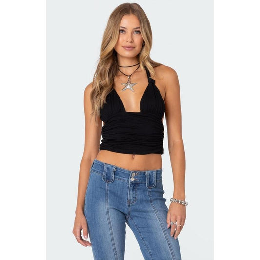 Edikted Women's Lillie Knotted Halter Top