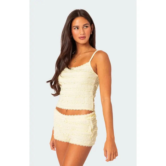 Edikted Women's Lucy Ruffled Lace Tank Top