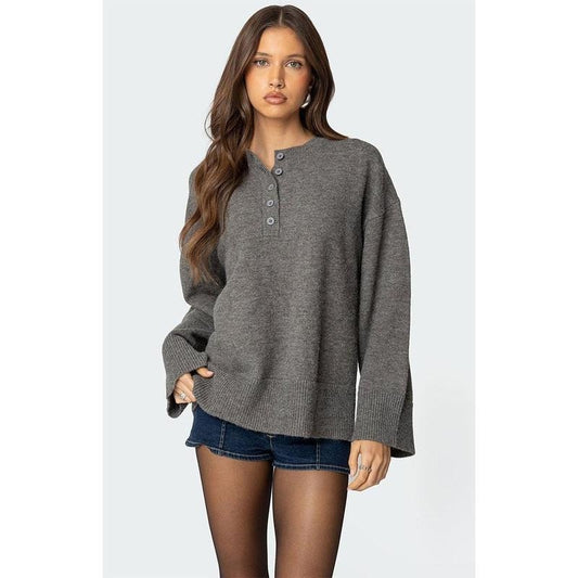 Edikted Women's Montana Oversized Button Sweater