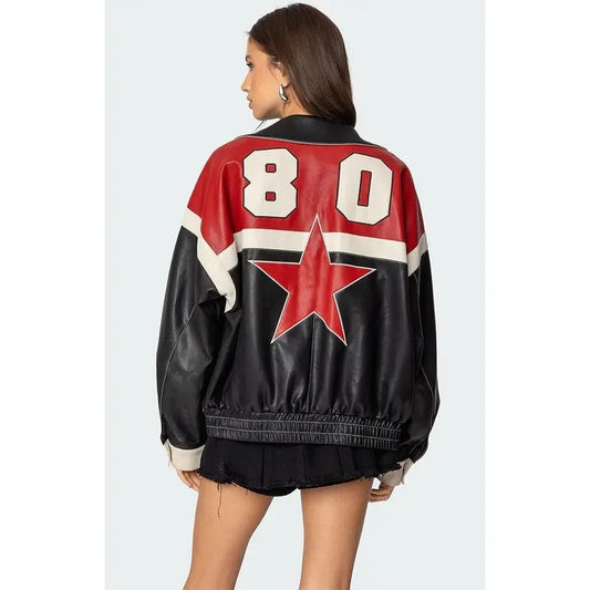 Edikted Women's North Star Faux Leather Jacket